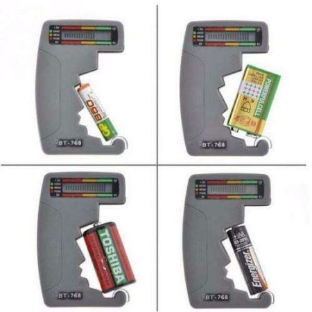 Tester multitensione Batterie pile display LCD prova batteria AA AAA C D 9V 