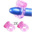 2x anello fallico vibrante silicone vibratore eiaculazione precoce con batterie 