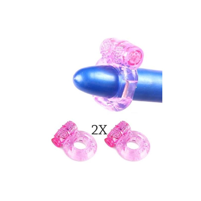 2x anello fallico vibrante silicone vibratore eiaculazione precoce con batterie 