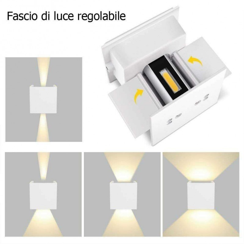 Faretto LED 10W Parete luce Calda Fredda interno esterno muro impermeabile 909 