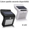 Faretto 8 LED sensore movimento pannello solare faro luce esterno illuminazione