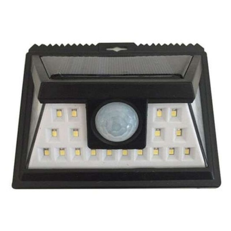 Faretto 24 LED sensore movimento esterno giardino fotovoltaico lampada solare