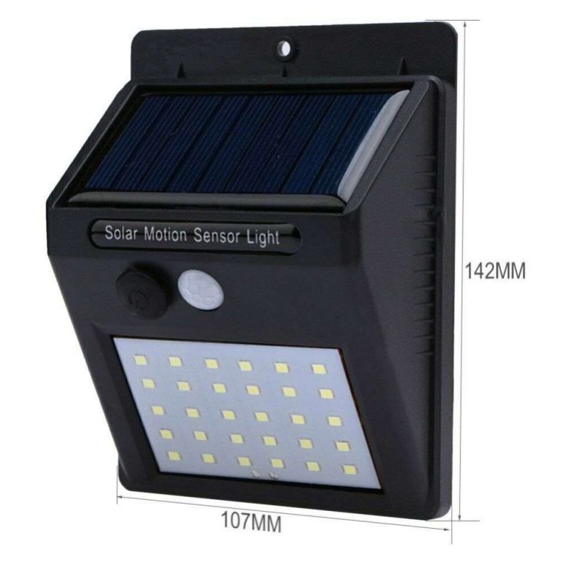 Faretto 24 LED sensore movimento esterno giardino fotovoltaico lampada solare