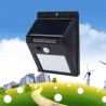 Faretto 24 LED sensore movimento esterno giardino fotovoltaico lampada solare