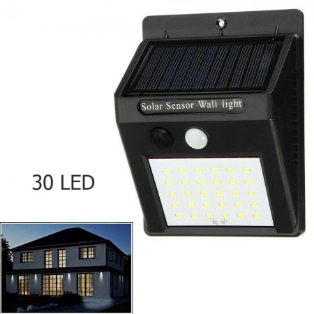 Faretto 25 LED sensore movimento esterno giardino fotovoltaico lampada solare