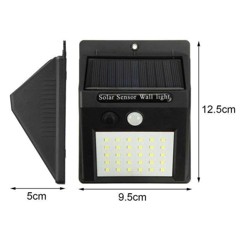Faretto 25 LED sensore movimento esterno giardino fotovoltaico lampada solare
