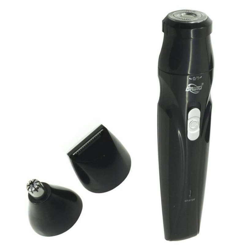 DRIWEI Rasoio ricarica taglia barba peli naso orecchie 3 in 1 viso testine DW006