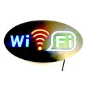 NEW Insegna luminosa pubblicitaria a LED con logo wifi lampeggiante WI FI ovale 