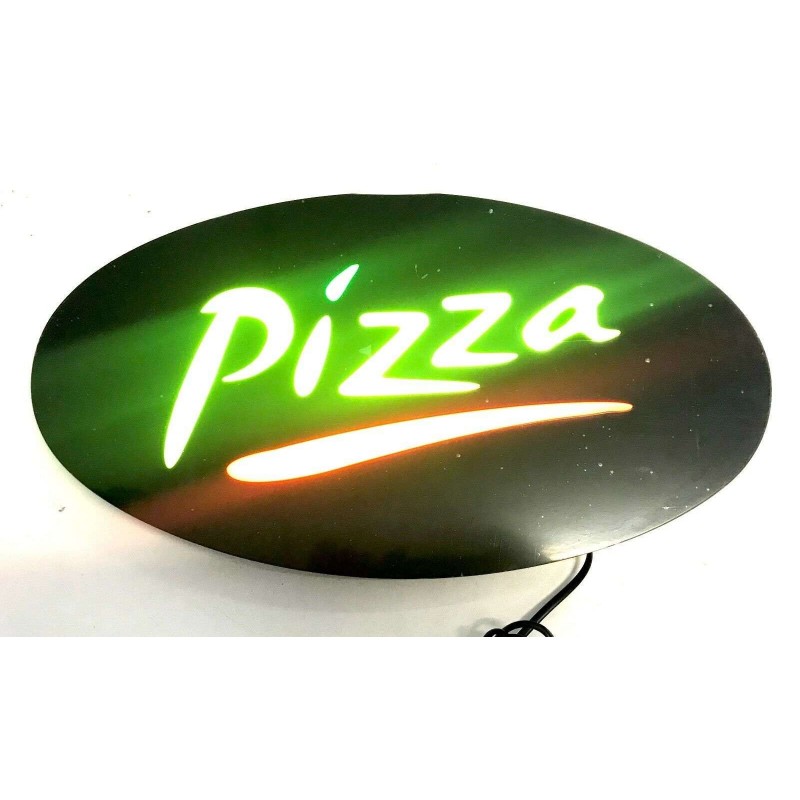 Scritta Led Insegna Luminosa Pizza Kebab - Led 48x25 Cm, Perfetta Per Locali E Vetrine Tabella Pubblicitaria Luminosa