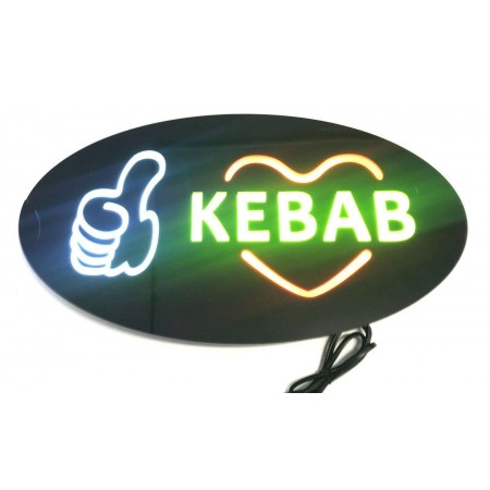 NEW Insegna luminosa pubblicitaria a LED con logo PIZZA lampeggiante pizza ovale 