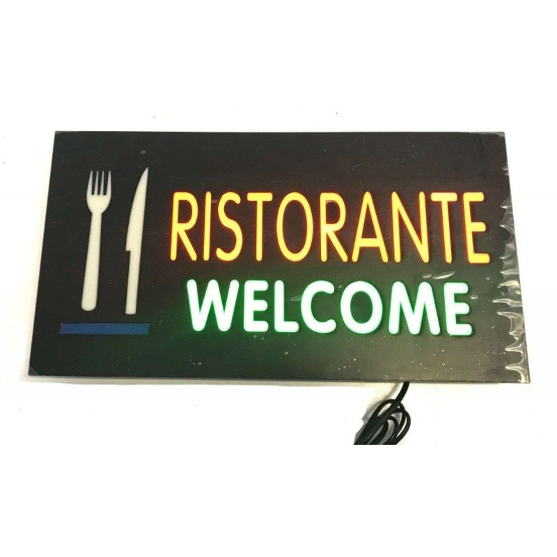 NEW Insegna luminosa pubblicitaria a LED logo SALA SLOT e dettaglio lampeggiante 