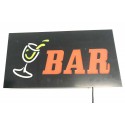 NEW Insegna luminosa pubblicitaria LED logo RISTORANTE con posate lampeggianti 