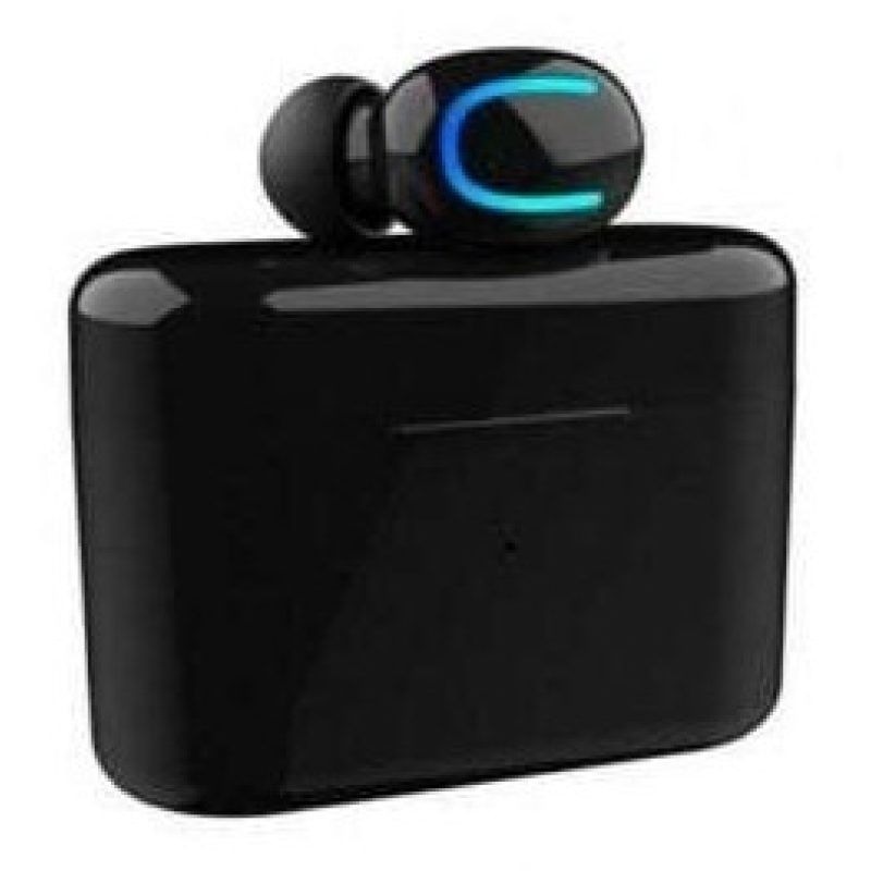 Mini Auricolare Cuffia Bluetooth 5.0 Wireless Senza Fili con Base carica solare 