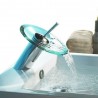 Rubinetto miscelatore rotondo vetro cascata acqua lavello bagno acciaio 812/11