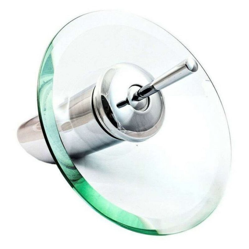 Rubinetto miscelatore rotondo vetro cascata acqua lavello bagno acciaio 812/11