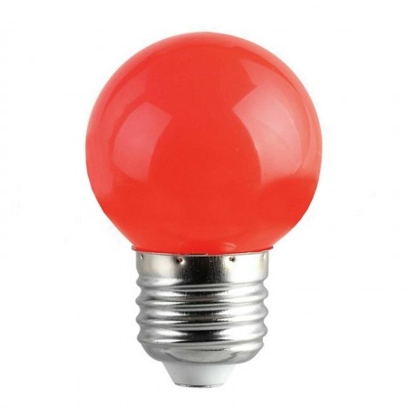 Lampadina LED 1W mini globo E27 colore rosso decorazione casa locale luce ROSSA 