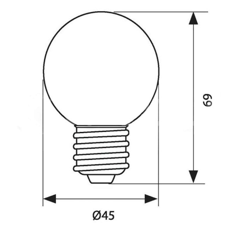 Lampadina LED 1W mini globo E27 colore rosso decorazione casa locale luce ROSSA 