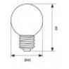 Lampadina LED 1W mini globo E27 colore BLU decorazione casa locale luce 