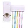 Erogatore distributore di dentifricio da bagno con porta spazzolini (5 posti massimo) dispenser per dentifricio senza batterie