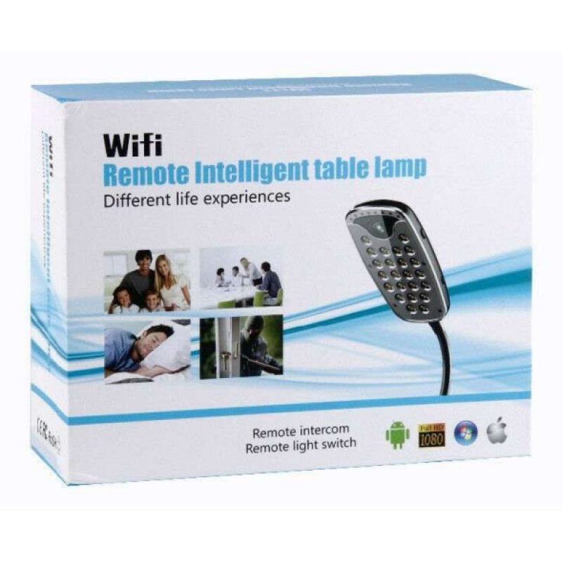 Lampada da tavolo wifi con camera e audio integrati WI FII HD iOS android spia 