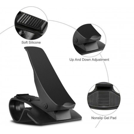 Supporto Auto smartphone porta cellulare GPS MP4 cruscotto CLIP nero 6,5 pollici