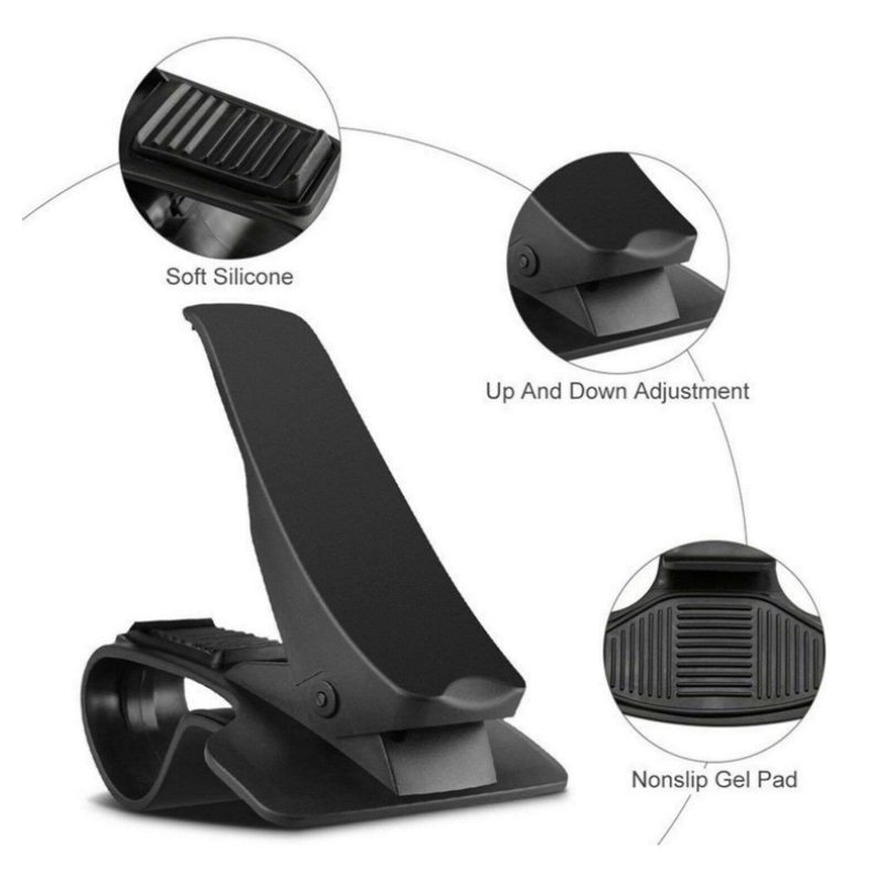 Supporto Auto smartphone porta cellulare GPS MP4 cruscotto CLIP nero 6,5 pollici