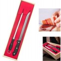 Coltello da Prosciutto Affilacoltelli e Contenitore in legno lama acciaio inox Coltello da Prosciutto Affilacoltelli e Contenitore in legno lama acciaio inox