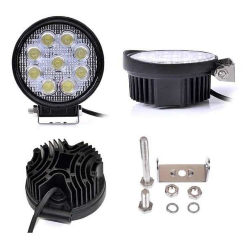 Faro 9 led 27W rotondo faretto da lavoro profondita barca auto escavatore IP68 