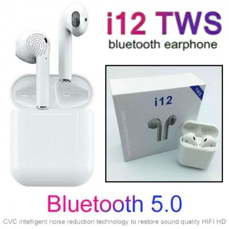 Auricolari wireless cuffie bluetooth I12 TWS PODS IOS ANDROID slim bluetooth 5.0