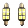 2x Lampadina siluro 39mm 6 LED Canbus auto no errore luci 12V DC ricambio SMD