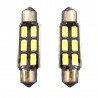 2x Lampadina siluro 36mm 6 LED Canbus auto no errore luci 12V 5036 ricambio SMD
