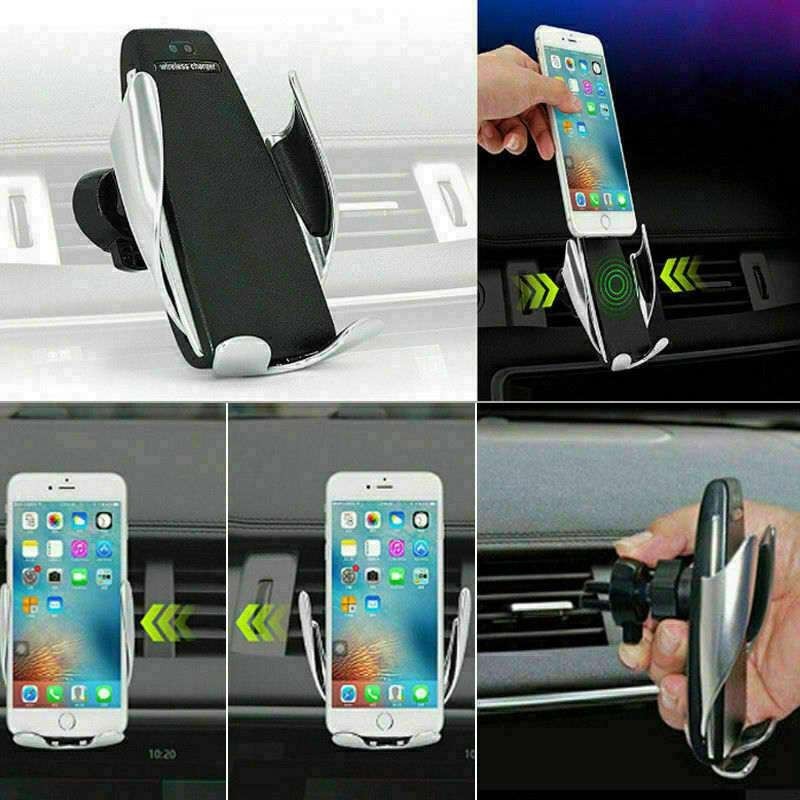 1x Supporto smartphone presa aria auto ricarica wireless Qi caricatore charger 