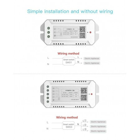 1x Switch WIFI smart controllo remoto 3 gang APP 4G elettrodomestici domotica