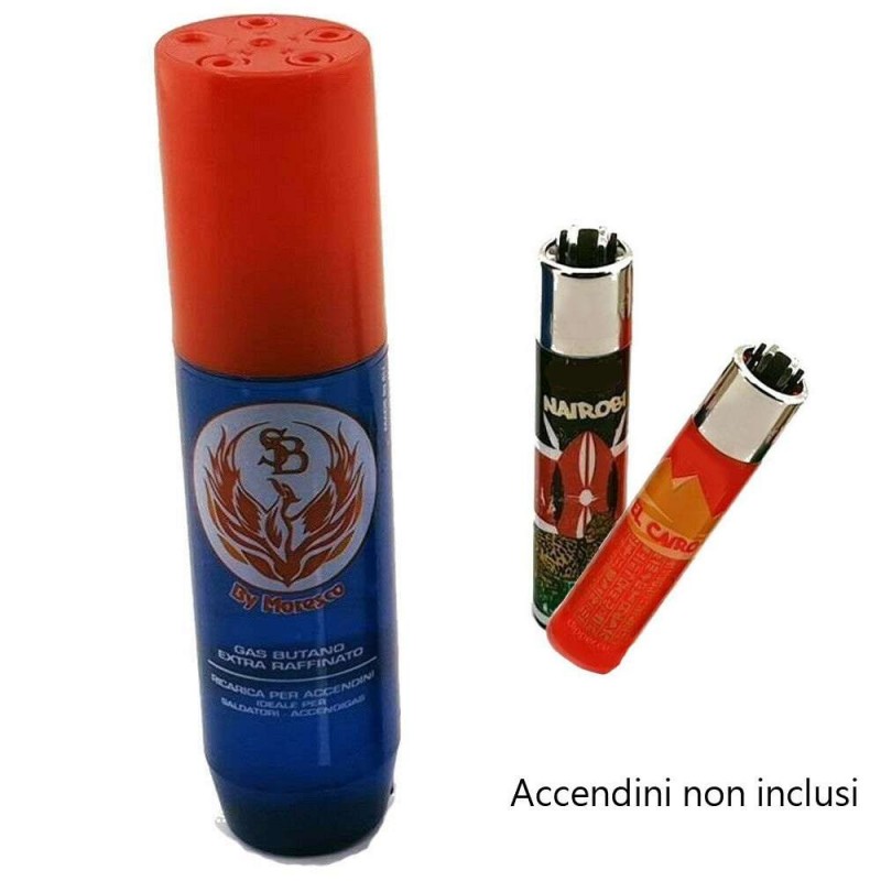Set 2 pezzi bomboletta Ricarica GAS butano accendini 60ml con innesti ricambio 