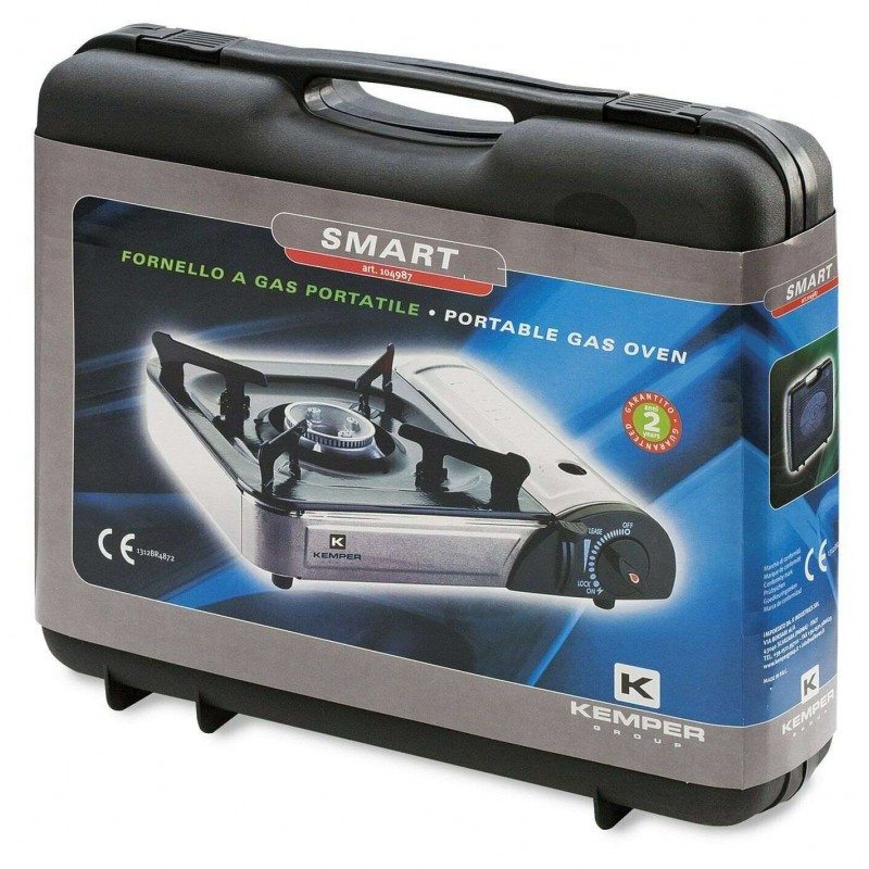 Fornello trasportabile tavolo gas Kemper camper barca valigetta piezo campeggio