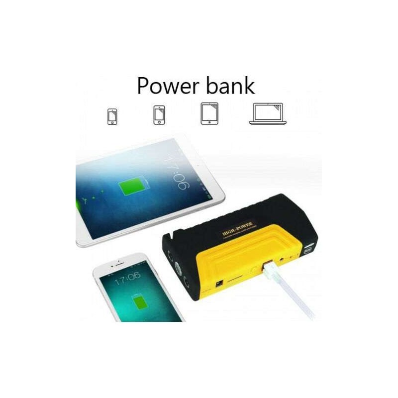 Avviatore Portatile Per Auto Con Compressore 150 PSI – 7200 MAh, Power Bank 12V, Per Auto E Moto, Con Display LCD E Ricarica Type-C