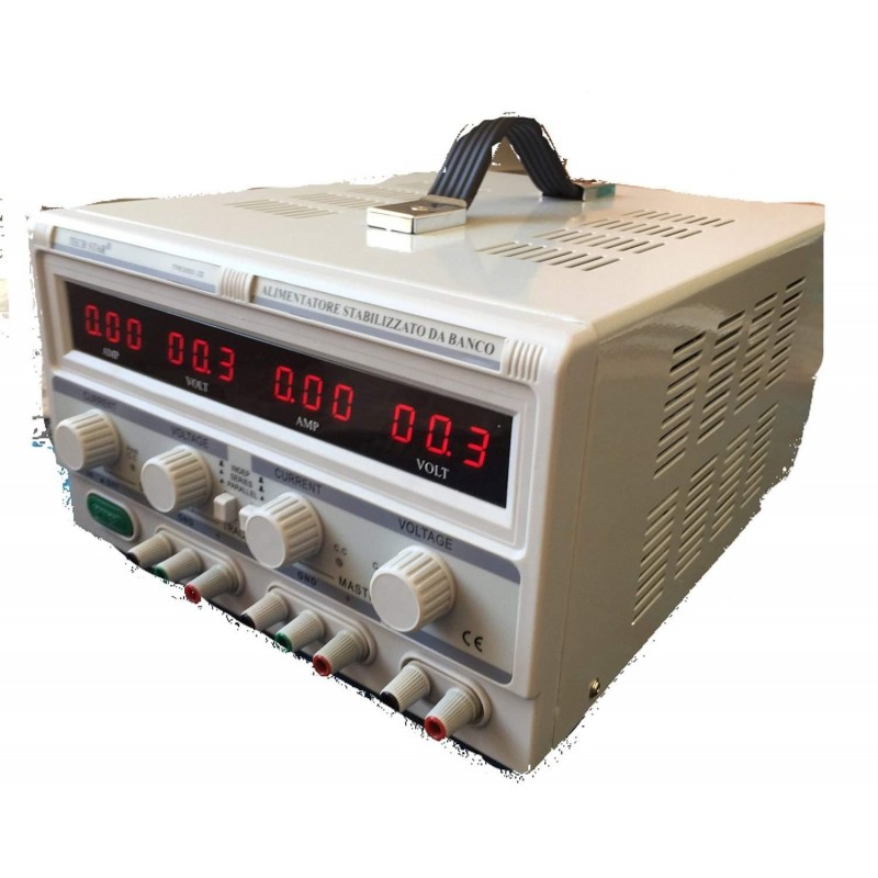 Alimentatore Stabilizzato da banco Trasformatore corrente professionale regolabile fino a 30V e 5A
