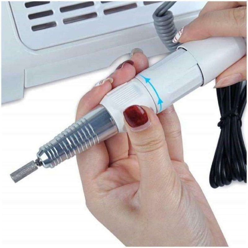 Kit 3in1 fresa aspiratore lampada Led 6000K ricostruzione unghie 35000rpm lavoro