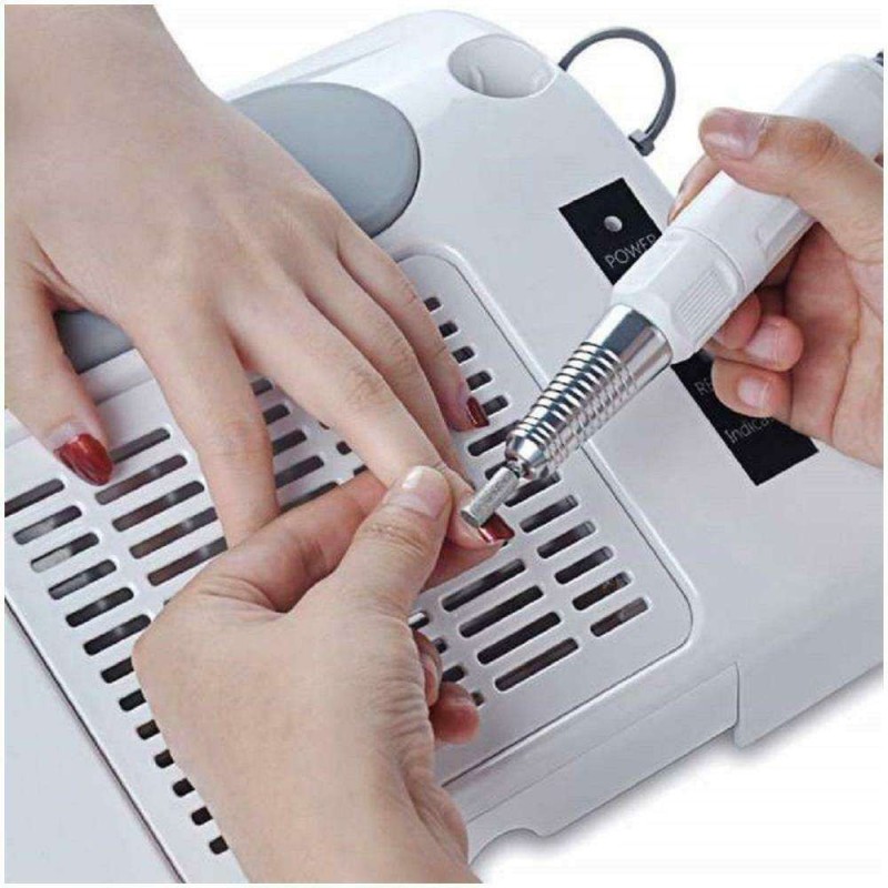 Kit 3in1 fresa aspiratore lampada Led 6000K ricostruzione unghie 35000rpm lavoro