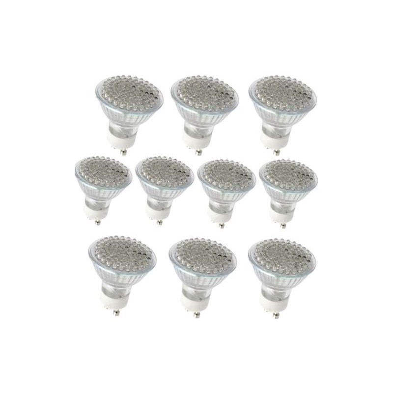 10x lampadine 80 led attacco GU10 6W illuminazione bianca interni casa ufficio