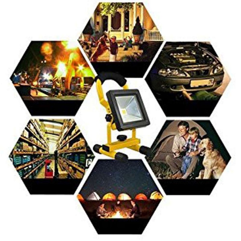 Faretto luci LED batterie luce ricaricabile lampada 30W esterno camping 804