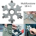 Attrezzo multifunzione 18 in 1 portachiave chiavi bussola cacciavite camping