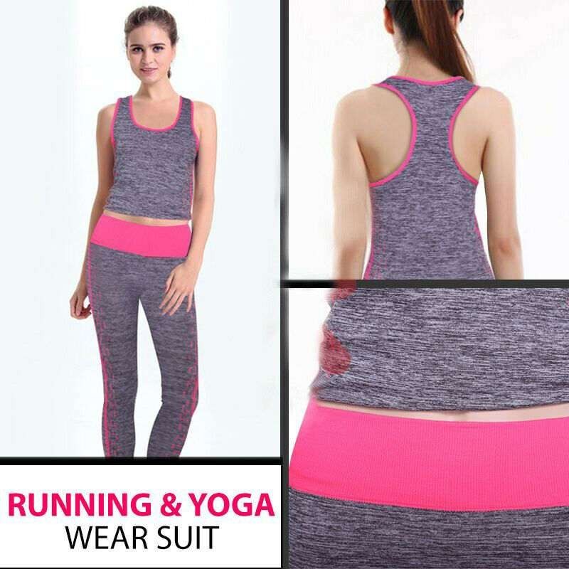 Tuta completa yoga sport abbigliamento donna pantalone canotta fitness