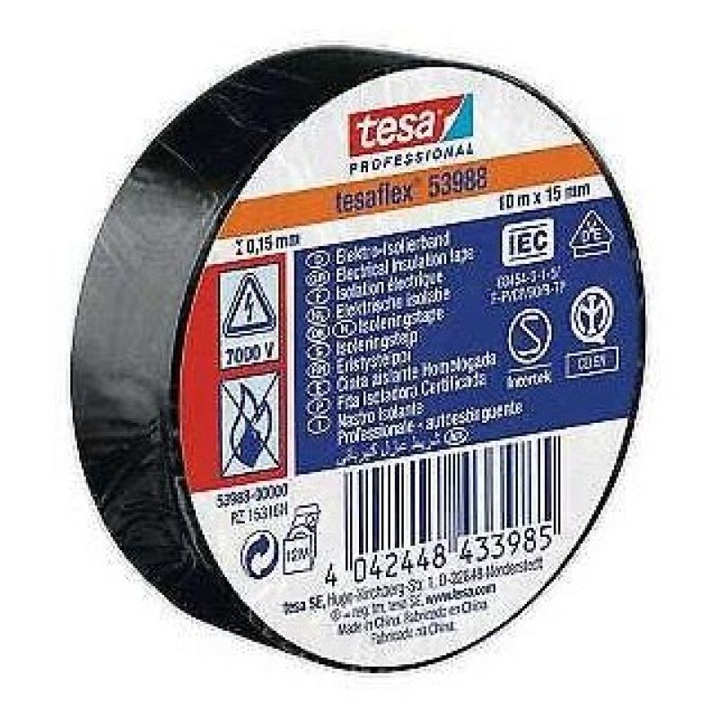 1x Nastro adesivo isolante nero in PVC grande da 0.2mm 50mm x 20 metri