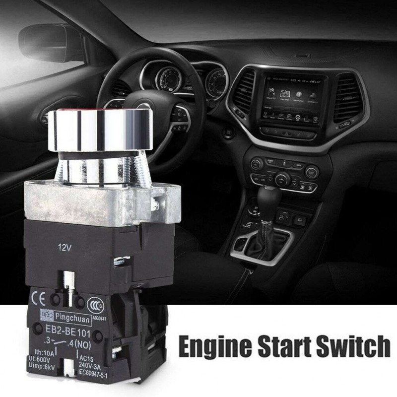 Interruttore avviamento motore ENGINE START spia led tuning auto 12V 10A switch