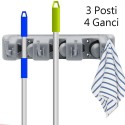 Porta scope da muro salva spazio supporto 3 posti cucina casa pulizia