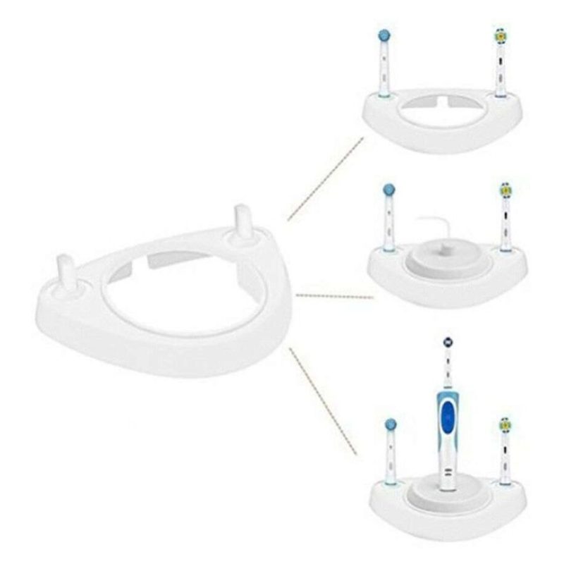 4x Supporto plastica spazzolino elettrico portatestine testina igiene orale base