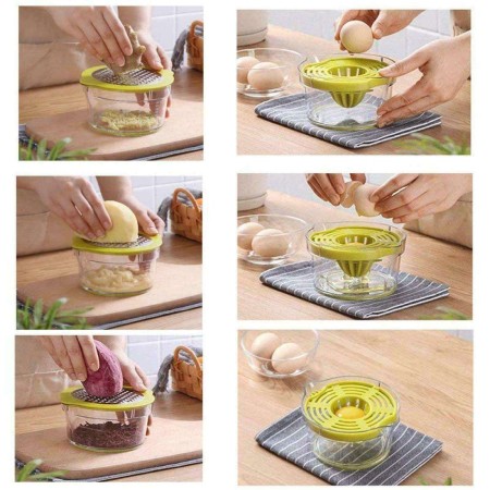 Spremiagrumi 4-in-1 separa uova grattugia misurino agrumi arancia limoni succo