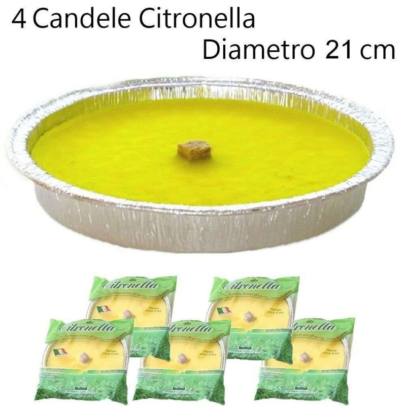 3x Candela citronella anti zanzare esterni alluminio estate giardino 22cm