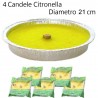 3x Candela citronella anti zanzare esterni alluminio estate giardino 22cm